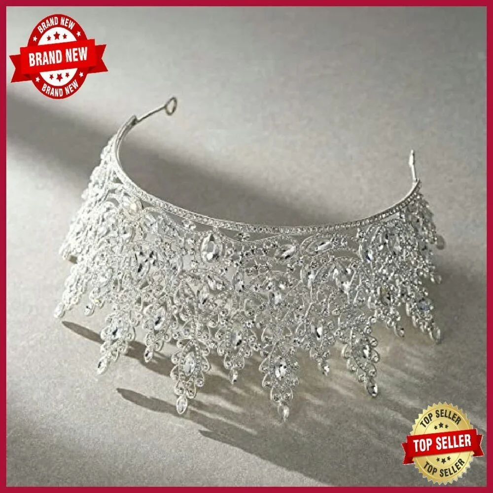 Crystal Tiara Crown for Women, Wedding Bride Headpiece, Prom Pageant Diadem